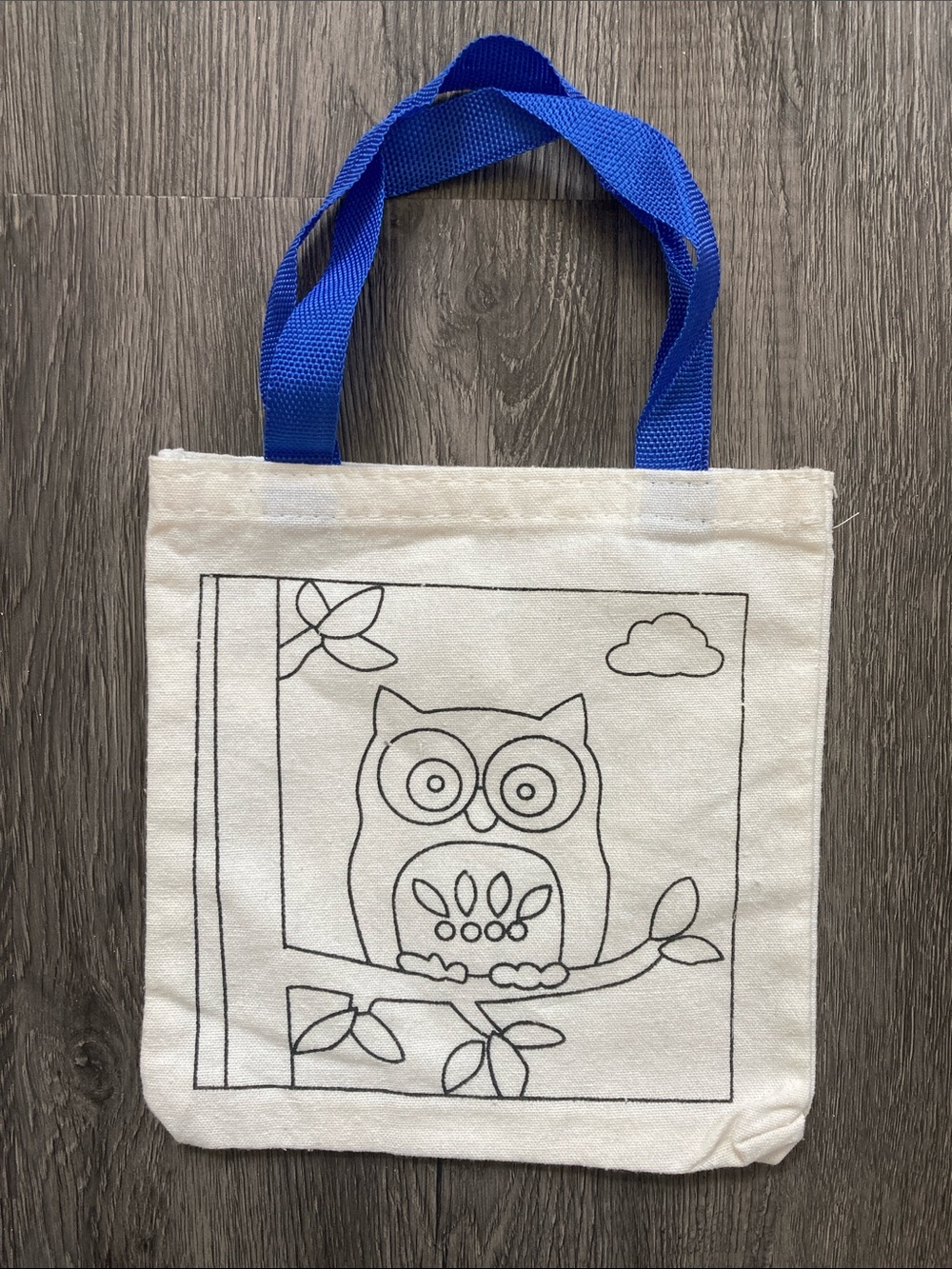 NWOT Colour-Your-Own Small Owl Tote Bag